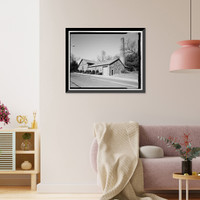 Historic Framed Print, Lake Whitney Water Filtration Plant, Armory Street Pumphouse, North side of Armory Street between Edgehill Road & Whitney Avenue, Hamden, New Haven County, CT - 2,  17-7/8" x 21-7/8"