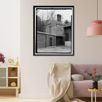 Historic Framed Print, Lake Whitney Water Filtration Plant, Armory Street Pumphouse, North side of Armory Street between Edgehill Road & Whitney Avenue, Hamden, New Haven County, CT - 8,  17-7/8" x 21-7/8"