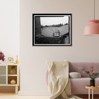 Historic Framed Print, Lake Whitney Water Filtration Plant, Armory Street Pumphouse, North side of Armory Street between Edgehill Road & Whitney Avenue, Hamden, New Haven County, CT - 10,  17-7/8" x 21-7/8"