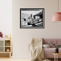 Historic Framed Print, Lake Whitney Water Filtration Plant, Lake Whitney Dam, East side of Whitney Avenue near intersection with Armory Street, Hamden, New Haven County, CT - 5,  17-7/8" x 21-7/8"