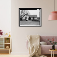 Historic Framed Print, Lake Whitney Water Filtration Plant, Lake Whitney Dam, East side of Whitney Avenue near intersection with Armory Street, Hamden, New Haven County, CT - 7,  17-7/8" x 21-7/8"