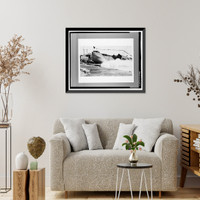 Historic Framed Print, U.S. Coast Guard Buoy Tenders, 180' Class, U.S. Coast Guard Headquarters, 2100 Second Street, Washington, District of Columbia, DC,  17-7/8" x 21-7/8"