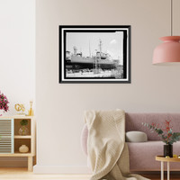 Historic Framed Print, U.S. Coast Guard Buoy Tenders, 180' Class, U.S. Coast Guard Headquarters, 2100 Second Street, Washington, District of Columbia, DC,  17-7/8" x 21-7/8"