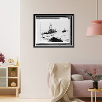 Historic Framed Print, U.S. Coast Guard Buoy Tenders, 180' Class, U.S. Coast Guard Headquarters, 2100 Second Street, Washington, District of Columbia, DC - 2,  17-7/8" x 21-7/8"