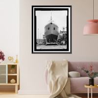 Historic Framed Print, U.S. Coast Guard Buoy Tenders, 180' Class, U.S. Coast Guard Headquarters, 2100 Second Street, Washington, District of Columbia, DC - 2,  17-7/8" x 21-7/8"