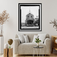 Historic Framed Print, U.S. Coast Guard Buoy Tenders, 180' Class, U.S. Coast Guard Headquarters, 2100 Second Street, Washington, District of Columbia, DC - 2,  17-7/8" x 21-7/8"