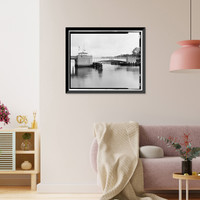 Historic Framed Print, Palm Valley Bridge, County Road 210 spanning Intracoastal Waterway, Ponte Vedra Beach, St. Johns County, FL,  17-7/8" x 21-7/8"
