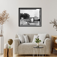 Historic Framed Print, Palm Valley Bridge, County Road 210 spanning Intracoastal Waterway, Ponte Vedra Beach, St. Johns County, FL - 2,  17-7/8" x 21-7/8"