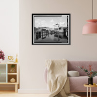Historic Framed Print, Palm Valley Bridge, County Road 210 spanning Intracoastal Waterway, Ponte Vedra Beach, St. Johns County, FL - 4,  17-7/8" x 21-7/8"