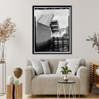 Historic Framed Print, Palm Valley Bridge, County Road 210 spanning Intracoastal Waterway, Ponte Vedra Beach, St. Johns County, FL - 8,  17-7/8" x 21-7/8"