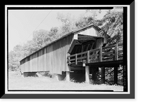 Historic Framed Print, Red Oak Creek Bridge, Spanning (Big) Red Oak Creek, Huel Brown Road (Cov, Woodbury vicinity, Meriwether County, GA - 3,  17-7/8" x 21-7/8"