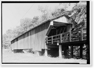 Historic Framed Print, Red Oak Creek Bridge, Spanning (Big) Red Oak Creek, Huel Brown Road (Cov, Woodbury vicinity, Meriwether County, GA - 3,  17-7/8" x 21-7/8"