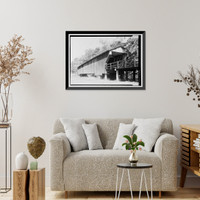 Historic Framed Print, Red Oak Creek Bridge, Spanning (Big) Red Oak Creek, Huel Brown Road (Cov, Woodbury vicinity, Meriwether County, GA - 3,  17-7/8" x 21-7/8"