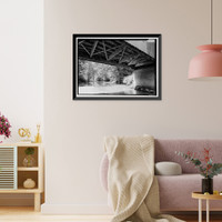 Historic Framed Print, Red Oak Creek Bridge, Spanning (Big) Red Oak Creek, Huel Brown Road (Cov, Woodbury vicinity, Meriwether County, GA - 11,  17-7/8" x 21-7/8"