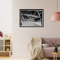 Historic Framed Print, Red Oak Creek Bridge, Spanning (Big) Red Oak Creek, Huel Brown Road (Cov, Woodbury vicinity, Meriwether County, GA - 12,  17-7/8" x 21-7/8"
