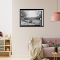 Historic Framed Print, Watson Mill Bridge, Spanning South Fork Broad River, Watson Mill Road, Comer vicinity, Madison County, GA - 5,  17-7/8" x 21-7/8"