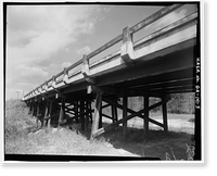 Mill Creek Bridge, State Highway 31/U.S. 441 spanning Mill Creek, Pridgen, Coffee County, GA - 5, Antique Print