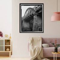 Historic Framed Print, Buena Vista Road Bridge, Spanning Upatoi Creek at Fort Benning, Columbus, Muscogee County, GA - 2,  17-7/8" x 21-7/8"