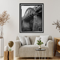 Historic Framed Print, Buena Vista Road Bridge, Spanning Upatoi Creek at Fort Benning, Columbus, Muscogee County, GA - 2,  17-7/8" x 21-7/8"