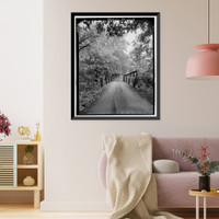 Historic Framed Print, Georgia DOT Bridge No. 129/00228/00505E, Spanning Salacoa Creek on County Road 228, Fairmount, Gordon County, GA - 2,  17-7/8" x 21-7/8"