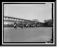 Historic Framed Print, Sand Bar Ferry Bridge, Spanning Savannah River  on State Highway 28, Augusta, Richmond County, GA - 4,  17-7/8" x 21-7/8"