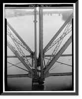 Historic Framed Print, Sand Bar Ferry Bridge, Spanning Savannah River  on State Highway 28, Augusta, Richmond County, GA - 10,  17-7/8" x 21-7/8"