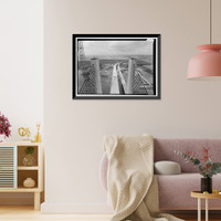 Historic Framed Print, Sidney Lanier Bridge, Spanning Brunswick River, Brunswick, Glynn County, GA - 9,  17-7/8" x 21-7/8"