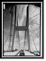 Historic Framed Print, Sidney Lanier Bridge, Spanning Brunswick River, Brunswick, Glynn County, GA - 18,  17-7/8" x 21-7/8"