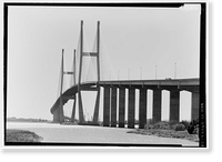 Historic Framed Print, Sidney Lanier Bridge, Spanning Brunswick River, Brunswick, Glynn County, GA - 28,  17-7/8" x 21-7/8"