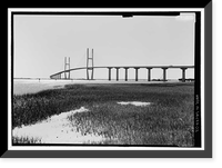 Sidney Lanier Bridge, Spanning Brunswick River, Brunswick, Glynn County, GA - 29, Historic Print