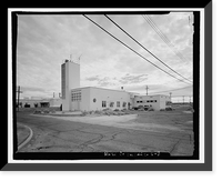 Historic Framed Print, Naval Ordnance Test Station Inyokern, China Lake Pilot Plant, Fire Station & Marine Barracks, D Street, at corner of 4th Street, China Lake, Kern County, CA - 3,  17-7/8" x 21-7/8"