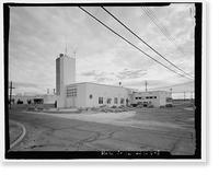 Historic Framed Print, Naval Ordnance Test Station Inyokern, China Lake Pilot Plant, Fire Station & Marine Barracks, D Street, at corner of 4th Street, China Lake, Kern County, CA - 3,  17-7/8" x 21-7/8"