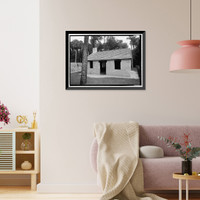 Historic Framed Print, Kingsley Plantation, Slave Quarters, 11676 Palmetto Avenue, Jacksonville, Duval County, FL - 3,  17-7/8" x 21-7/8"