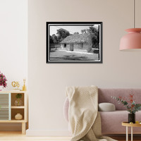 Historic Framed Print, Kingsley Plantation, Slave Quarters, 11676 Palmetto Avenue, Jacksonville, Duval County, FL - 6,  17-7/8" x 21-7/8"