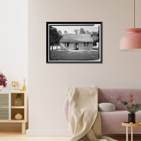 Historic Framed Print, Kingsley Plantation, Slave Quarters, 11676 Palmetto Avenue, Jacksonville, Duval County, FL - 8,  17-7/8" x 21-7/8"