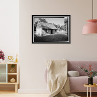 Historic Framed Print, Kingsley Plantation, Slave Quarters, 11676 Palmetto Avenue, Jacksonville, Duval County, FL - 9,  17-7/8" x 21-7/8"