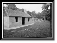 Historic Framed Print, Kingsley Plantation, Slave Quarters, 11676 Palmetto Avenue, Jacksonville, Duval County, FL - 10,  17-7/8" x 21-7/8"