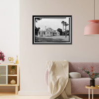 Historic Framed Print, Kingsley Plantation, House, 11676 Palmetto Avenue, Jacksonville, Duval County, FL - 4,  17-7/8" x 21-7/8"