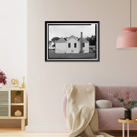 Historic Framed Print, Kingsley Plantation, House, 11676 Palmetto Avenue, Jacksonville, Duval County, FL - 11,  17-7/8" x 21-7/8"