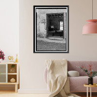 Historic Framed Print, Kingsley Plantation, Barn, 11676 Palmetto Avenue, Jacksonville, Duval County, FL - 13,  17-7/8" x 21-7/8"