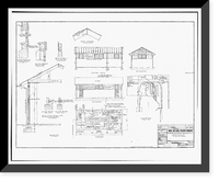 Historic Framed Print, U.S. Naval Air Station, Public Restroom, South Avenue, Pensacola, Escambia County, FL - 8,  17-7/8" x 21-7/8"