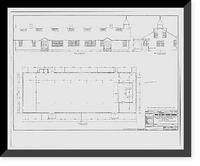 Historic Framed Print, U.S. Naval Air Station, YMCA Building, West Avenue, Pensacola, Escambia County, FL - 12,  17-7/8" x 21-7/8"