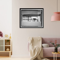 Historic Framed Print, U.S. Naval Air Station, Assembly & Repair Shop, East Avenue, Pensacola, Escambia County, FL - 4,  17-7/8" x 21-7/8"