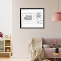 Historic Framed Print, U.S. Naval Air Station, Assembly & Repair Shop, East Avenue, Pensacola, Escambia County, FL - 22,  17-7/8" x 21-7/8"