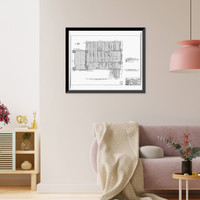 Historic Framed Print, U.S. Naval Air Station, Assembly & Repair Shop, East Avenue, Pensacola, Escambia County, FL - 30,  17-7/8" x 21-7/8"