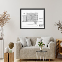 Historic Framed Print, U.S. Naval Air Station, Assembly & Repair Shop, East Avenue, Pensacola, Escambia County, FL - 30,  17-7/8" x 21-7/8"