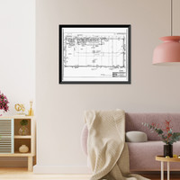 Historic Framed Print, U.S. Naval Air Station, Assembly & Repair Shop, East Avenue, Pensacola, Escambia County, FL - 34,  17-7/8" x 21-7/8"