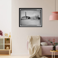 Historic Framed Print, U.S. Naval Air Station, Telephone Workshop & Storehouse, Mustin Avenue, Pensacola, Escambia County, FL,  17-7/8" x 21-7/8"