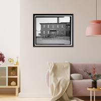 Historic Framed Print, U.S. Naval Air Station, Telephone Workshop & Storehouse, Mustin Avenue, Pensacola, Escambia County, FL - 3,  17-7/8" x 21-7/8"