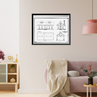 Historic Framed Print, U.S. Naval Air Station, Blacksmith Shop, South Avenue, Pensacola, Escambia County, FL - 11,  17-7/8" x 21-7/8"